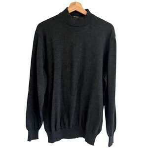 Giorgiolini of Italy Mens 100% Pure Merino Wool Sweater Size L Mock Neck Classic